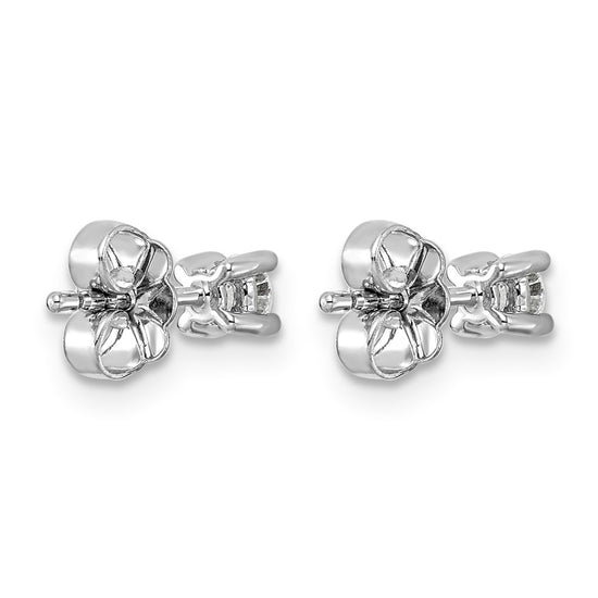 14k White Gold 1/4 carat Certified Lab Grown Diamond VS/SI+ G+ Round Complete Four Prong Heavyweight Stud Earrings