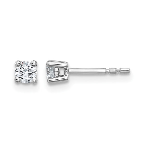 14k White Gold 1/4 carat Lab Grown Diamond VS/SI+ G+ Round Complete Four Prong Heavyweight Stud Earrings