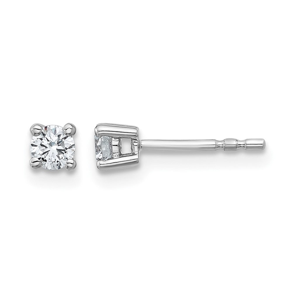 14k White Gold 1/4 carat Lab Grown Diamond VS/SI+ G+ Round Complete Four Prong Heavyweight Stud Earrings