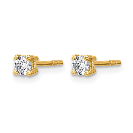 14k 1/4 carat Lab Grown Diamond VS/SI+ G+ Round Complete Four Prong Heavyweight Stud Earrings