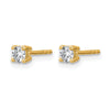 14k 1/4 carat Lab Grown Diamond VS/SI+ G+ Round Complete Four Prong Heavyweight Stud Earrings