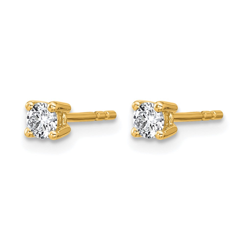 14k 1/4 carat Lab Grown Diamond VS/SI+ G+ Round Complete Four Prong Heavyweight Stud Earrings