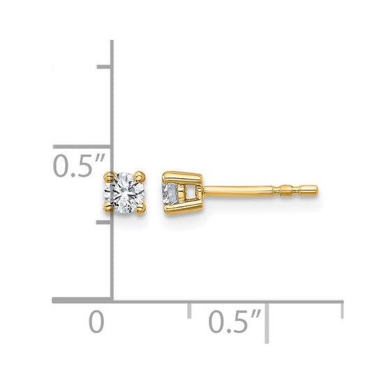 14k 1/4 carat Certified Lab Grown Diamond VS+ F+ Round Complete Four Prong Heavyweight Stud Earrings
