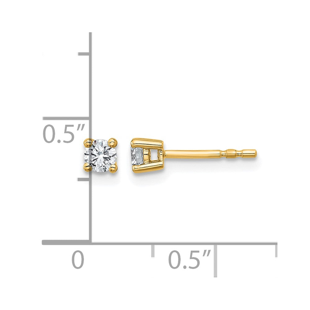 14k 1/4 carat Certified Lab Grown Diamond VS+ F+ Round Complete Four Prong Heavyweight Stud Earrings