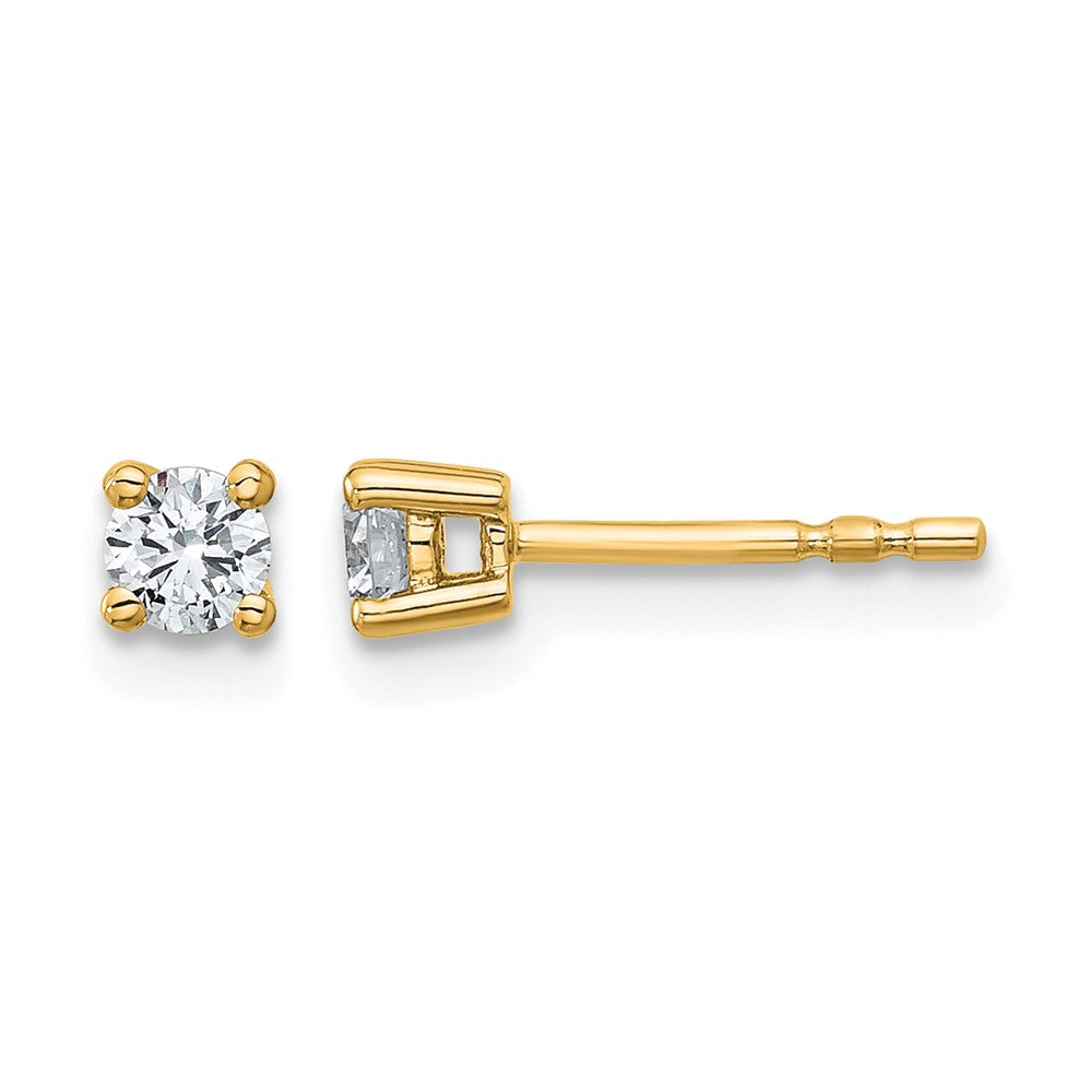 14k 1/4 carat Lab Grown Diamond VS/SI+ G+ Round Complete Four Prong Heavyweight Stud Earrings