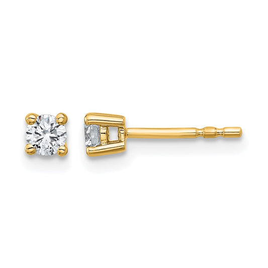 14k 1/4 carat Lab Grown Diamond VS+ F+ Round Complete Four Prong Heavyweight Stud Earrings