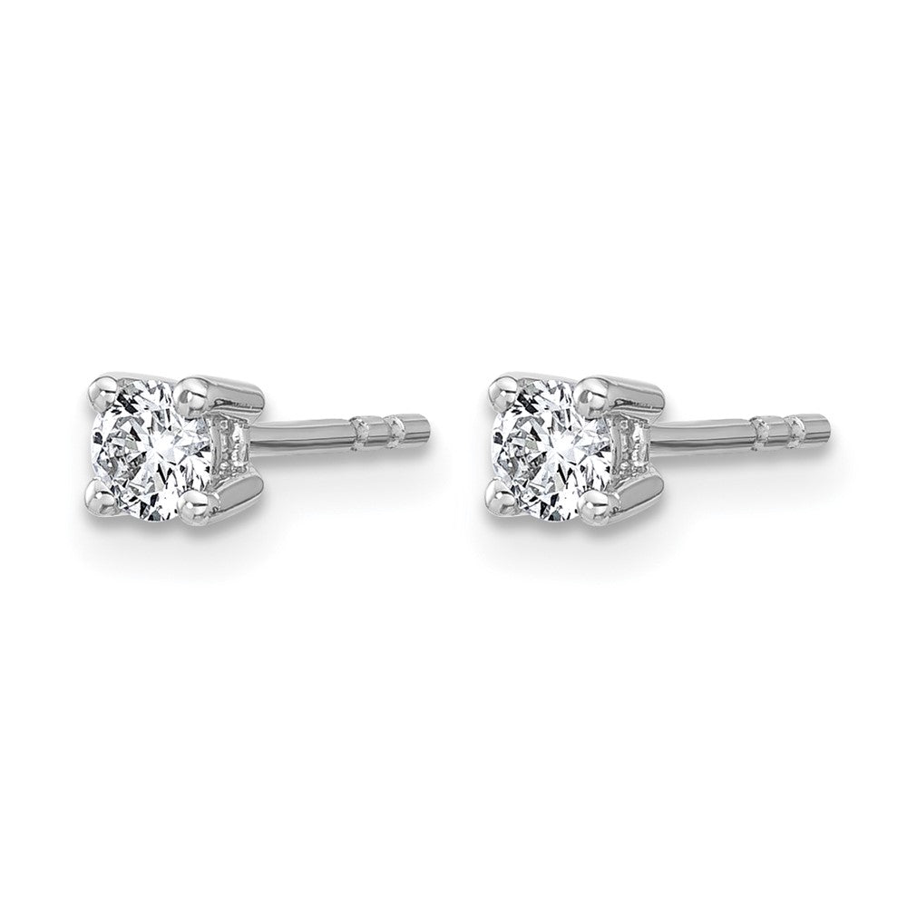 14k White Gold 1/3 carat Lab Grown Diamond VS/SI+ G+ Round Complete Four Prong Heavyweight Stud Earrings