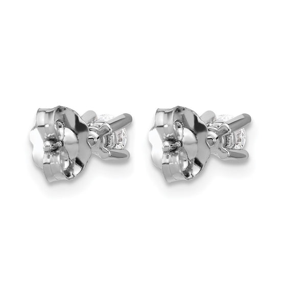 14k White Gold 1/3 carat Lab Grown Diamond VS/SI+ G+ Round Complete Four Prong Heavyweight Stud Earrings