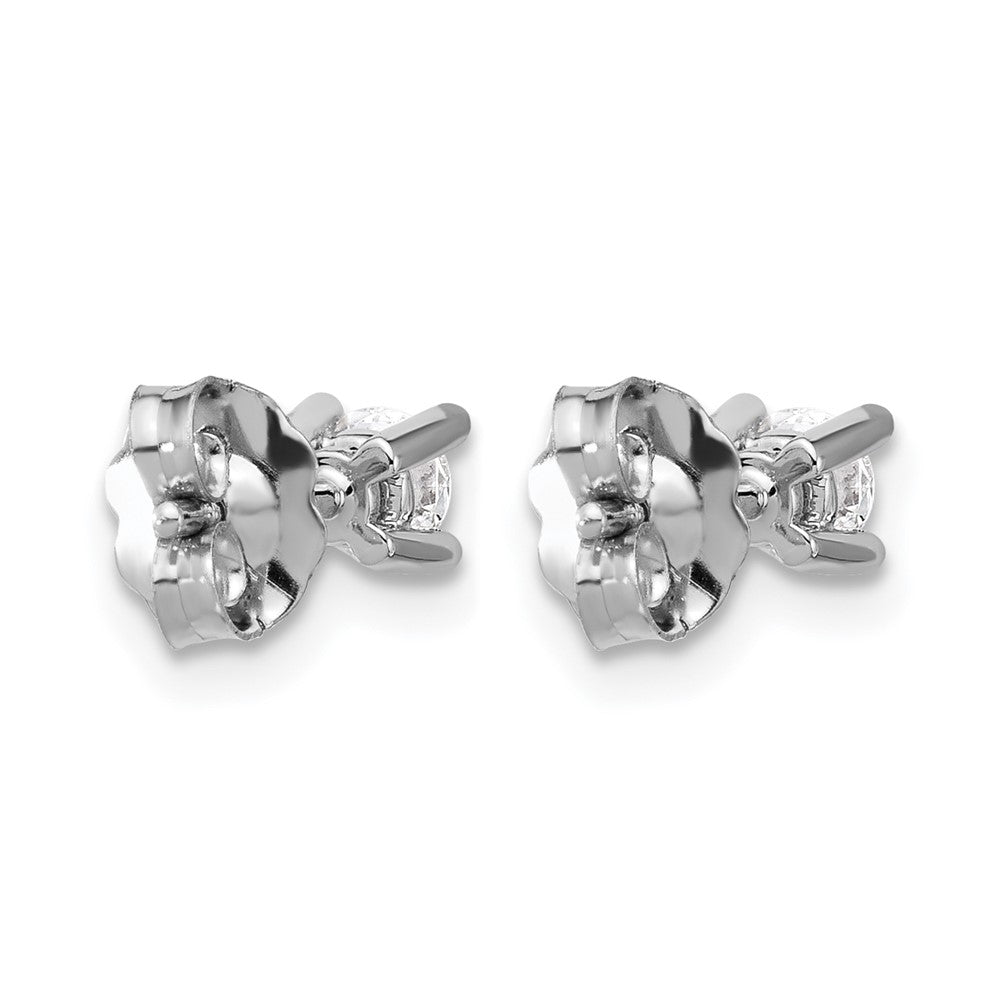 14k White Gold 1/3 carat Lab Grown Diamond VS/SI+ G+ Round Complete Four Prong Heavyweight Stud Earrings