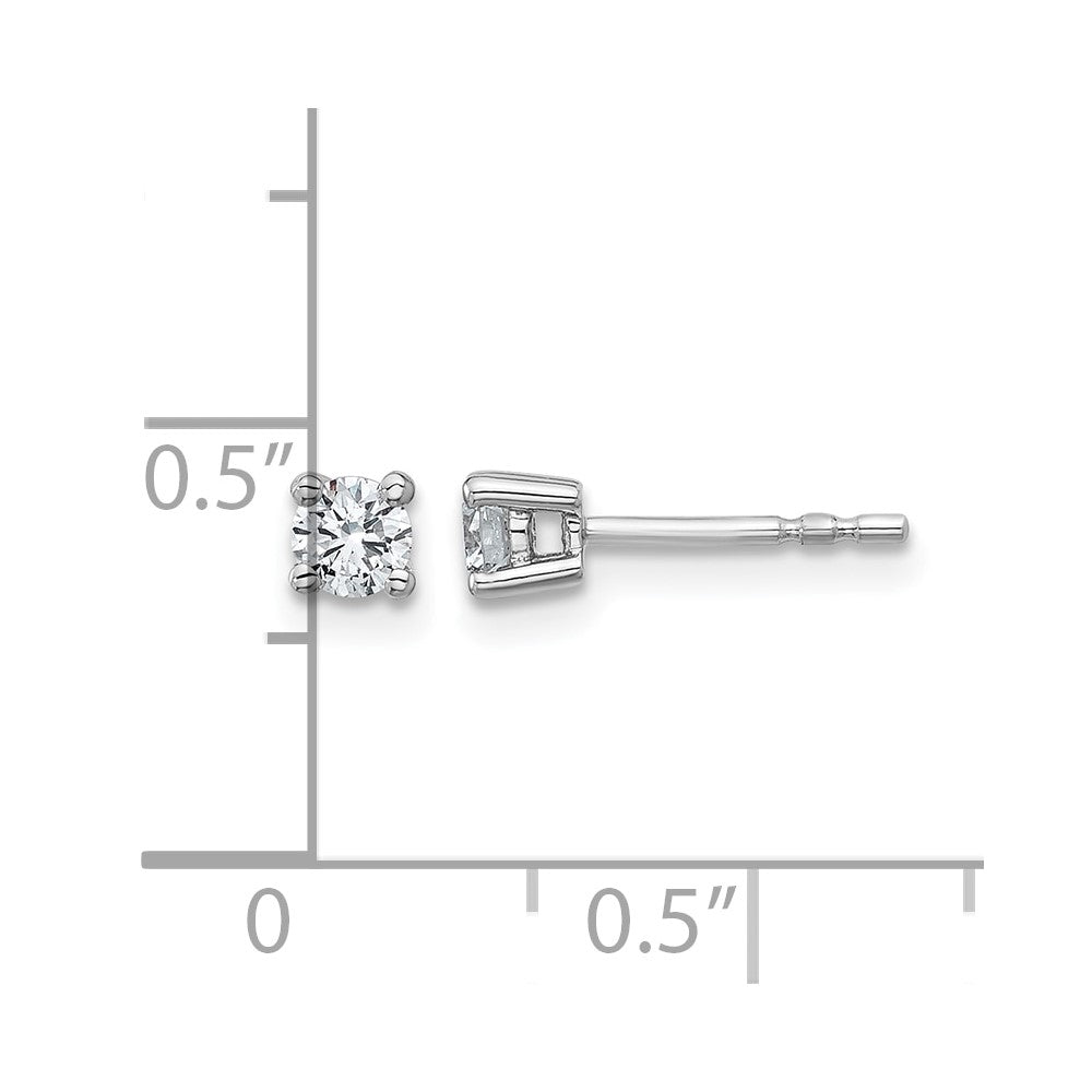 14k White Gold 1/3 carat Lab Grown Diamond VS/SI+ G+ Round Complete Four Prong Heavyweight Stud Earrings