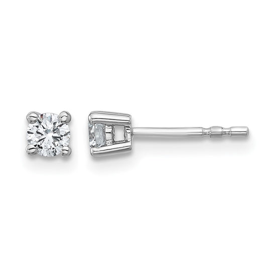 10k White Gold Round 4-Prong .33 carat Diamond Stud Earrings
