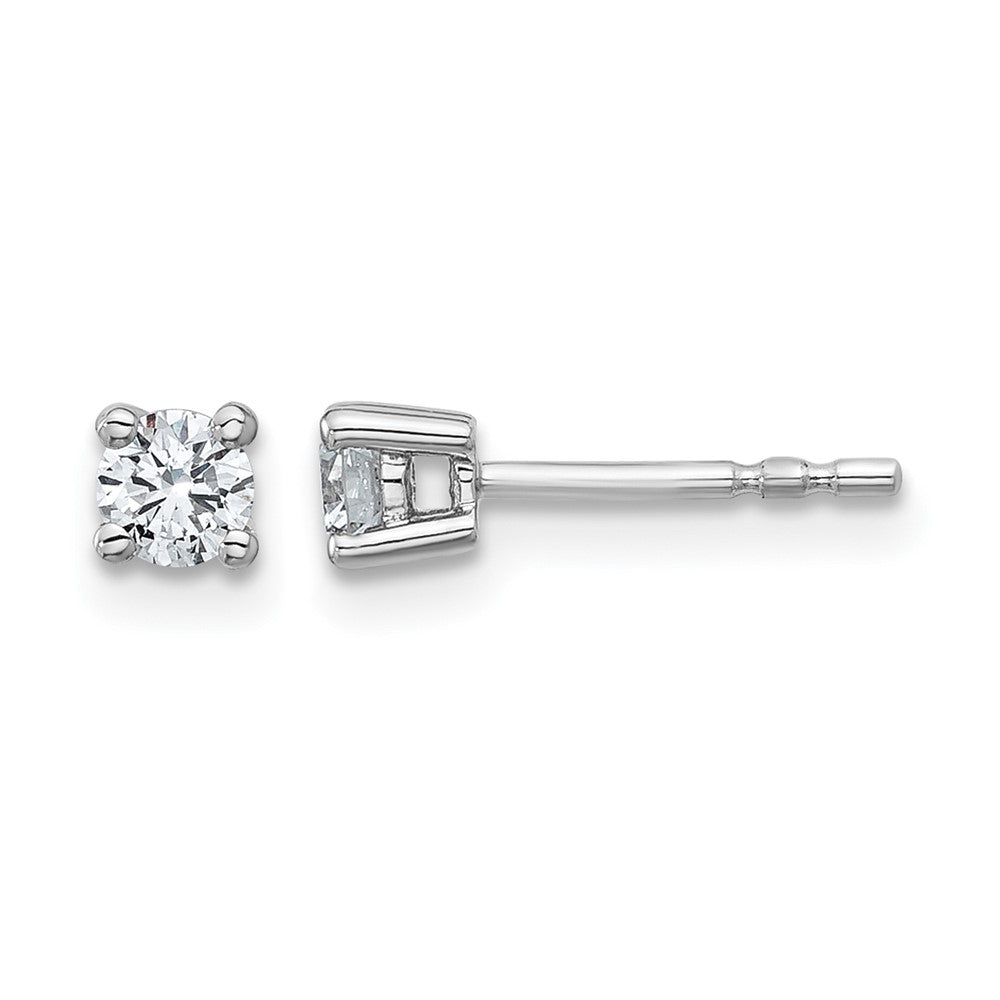 10k White Gold Round 4-Prong .33 carat Diamond Stud Earrings