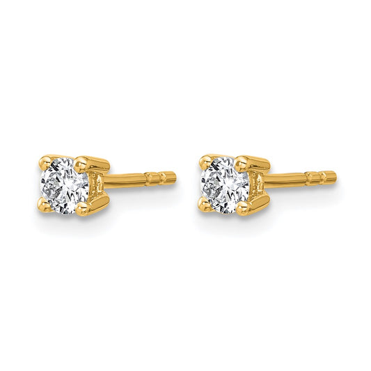 14k 1/3 carat Certified Lab Grown Diamond VS/SI+ G+ Round Complete Four Prong Heavyweight Stud Earrings
