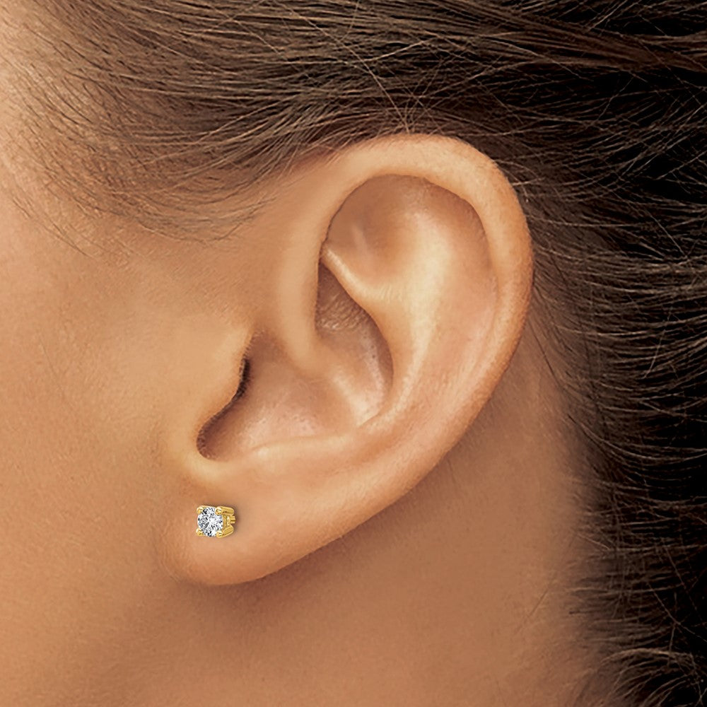 14k 1/3 carat Lab Grown Diamond VS+ F+ Round Complete Four Prong Heavyweight Stud Earrings