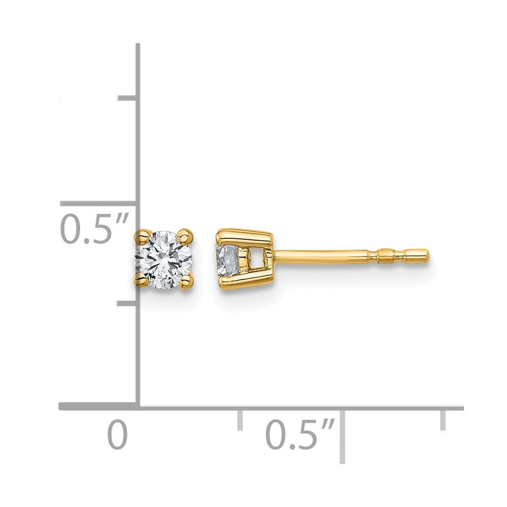 14k 1/3 carat Lab Grown Diamond VS/SI+ G+ Round Complete Four Prong Heavyweight Stud Earrings