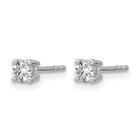 14k White Gold 3/8 ctw Lab Grown Diamond VS/SI+ G+ Round 4 Prong Heavy Wt. Stud Earrings
