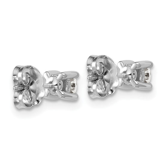 14k White Gold 3/8 ctw Lab Grown Diamond VS/SI+ G+ Round 4 Prong Heavy Wt. Stud Earrings