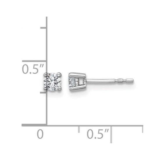 14k White Gold 3/8 ctw Lab Grown Diamond VS/SI+ G+ Round 4 Prong Heavy Wt. Stud Earrings