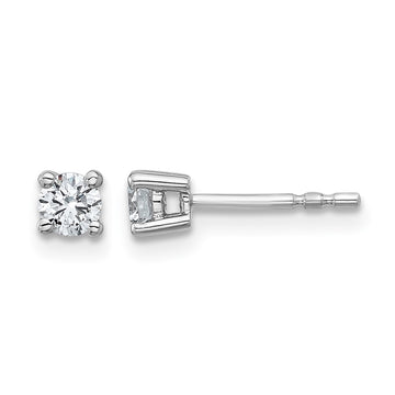 14k White Gold 3/8 ctw Lab Grown Diamond VS/SI+ G+ Round 4 Prong Heavy Wt. Stud Earrings