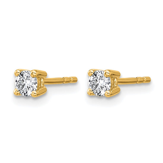 14k Yellow Gold 3/8 ctw Lab Grown Diamond VS+ F+ Round 4 Prong Heavy Wt. Stud Earrings