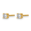 14k Yellow Gold 3/8 ctw Lab Grown Diamond VS/SI+ G+ Round 4 Prong Heavy Wt. Stud Earrings