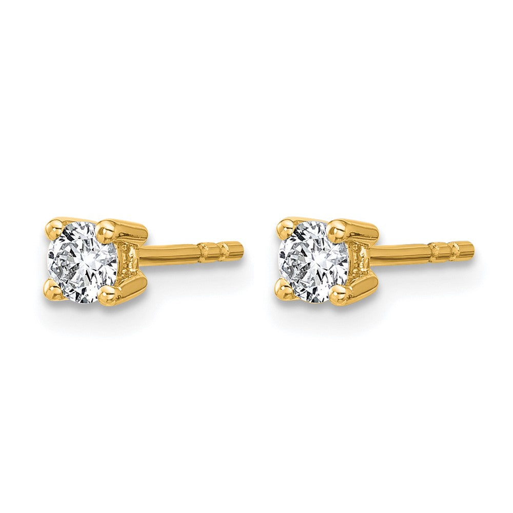 14k Yellow Gold 3/8 ctw Lab Grown Diamond VS/SI+ G+ Round 4 Prong Heavy Wt. Stud Earrings