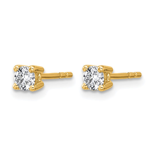 14k Yellow Gold 3/8 ctw Lab Grown Diamond VS/SI+ G+ Round 4 Prong Heavy Wt. Stud Earrings