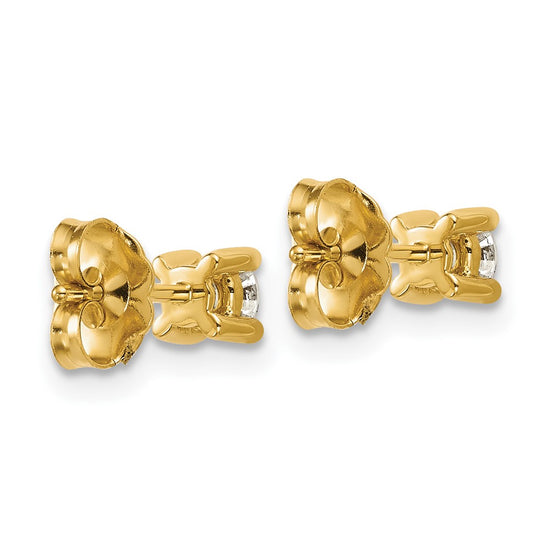 14k Yellow Gold 3/8 ctw Lab Grown Diamond VS+ F+ Round 4 Prong Heavy Wt. Stud Earrings
