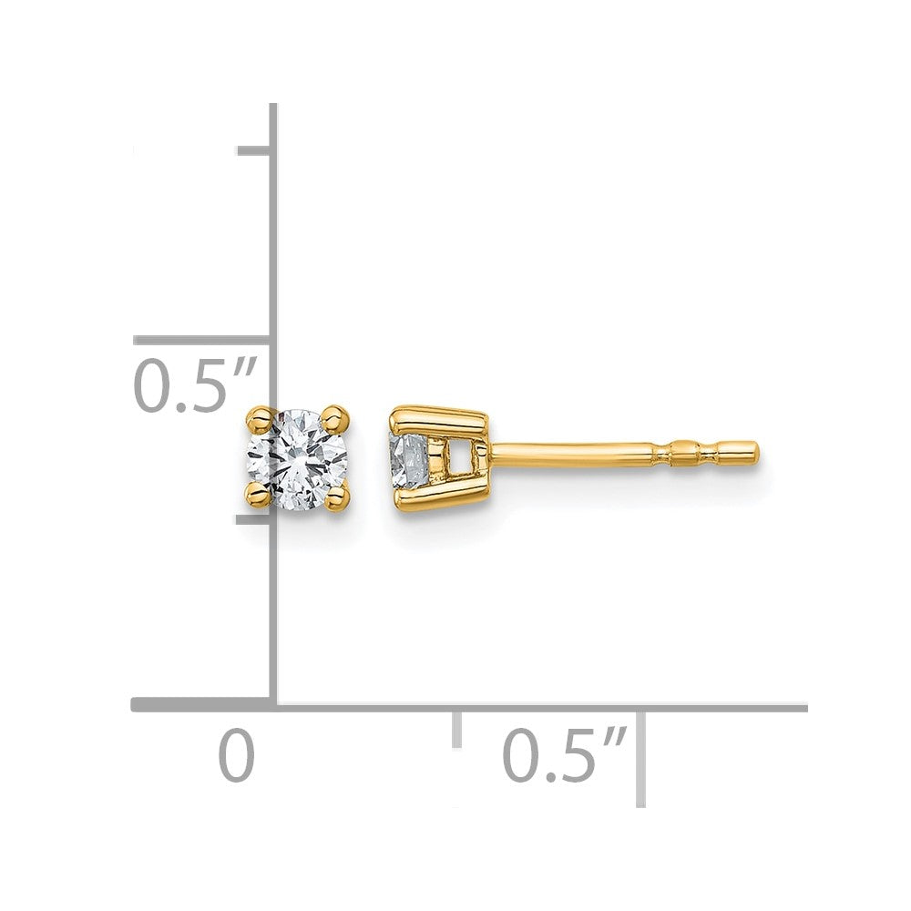 14k Yellow Gold 3/8 ctw Lab Grown Diamond VS+ F+ Round 4 Prong Heavy Wt. Stud Earrings