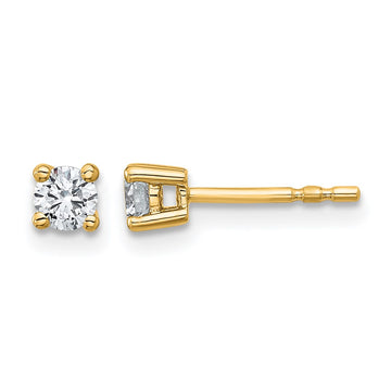 14k Yellow Gold 3/8 ctw Lab Grown Diamond VS+ F+ Round 4 Prong Heavy Wt. Stud Earrings