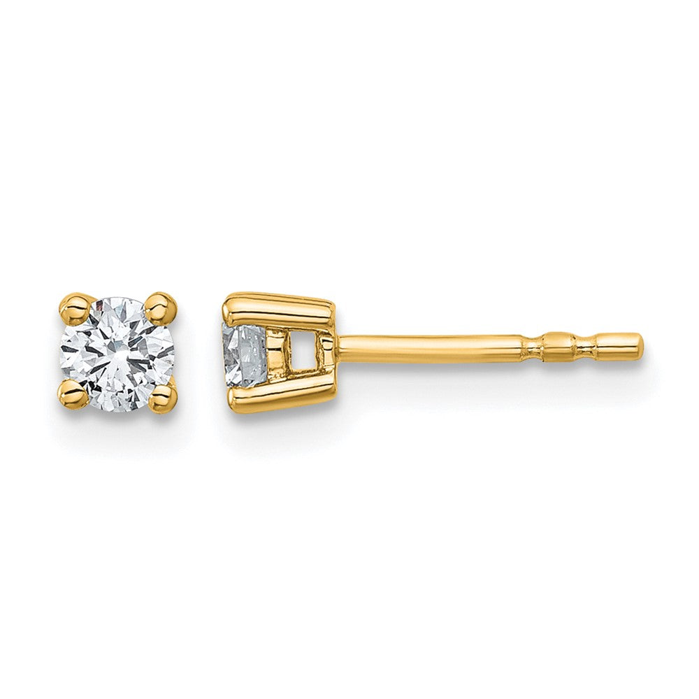 14k Yellow Gold 3/8 ctw Lab Grown Diamond VS/SI+ G+ Round 4 Prong Heavy Wt. Stud Earrings