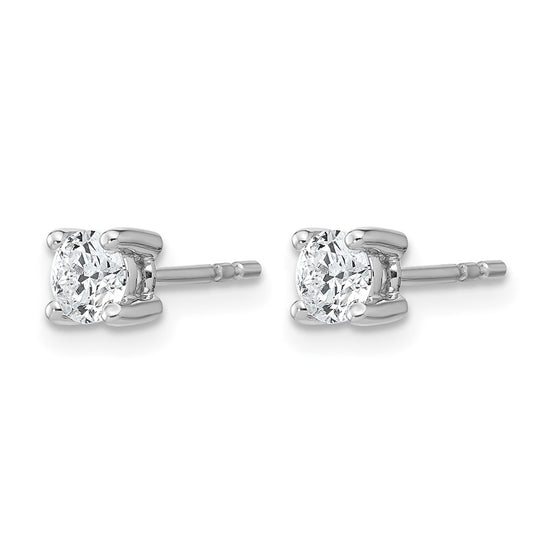10k White Gold Round 4-Prong .50 carat Diamond Stud Earrings