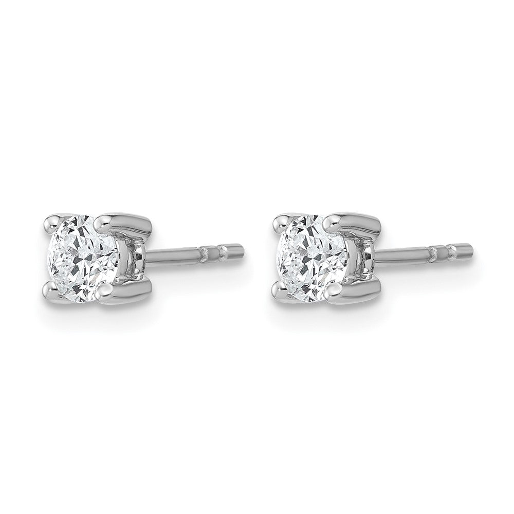 10k White Gold Round 4-Prong .50 carat Diamond Stud Earrings