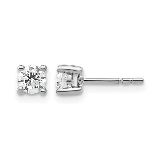 10k White Gold Round 4-Prong .50 carat Diamond Stud Earrings