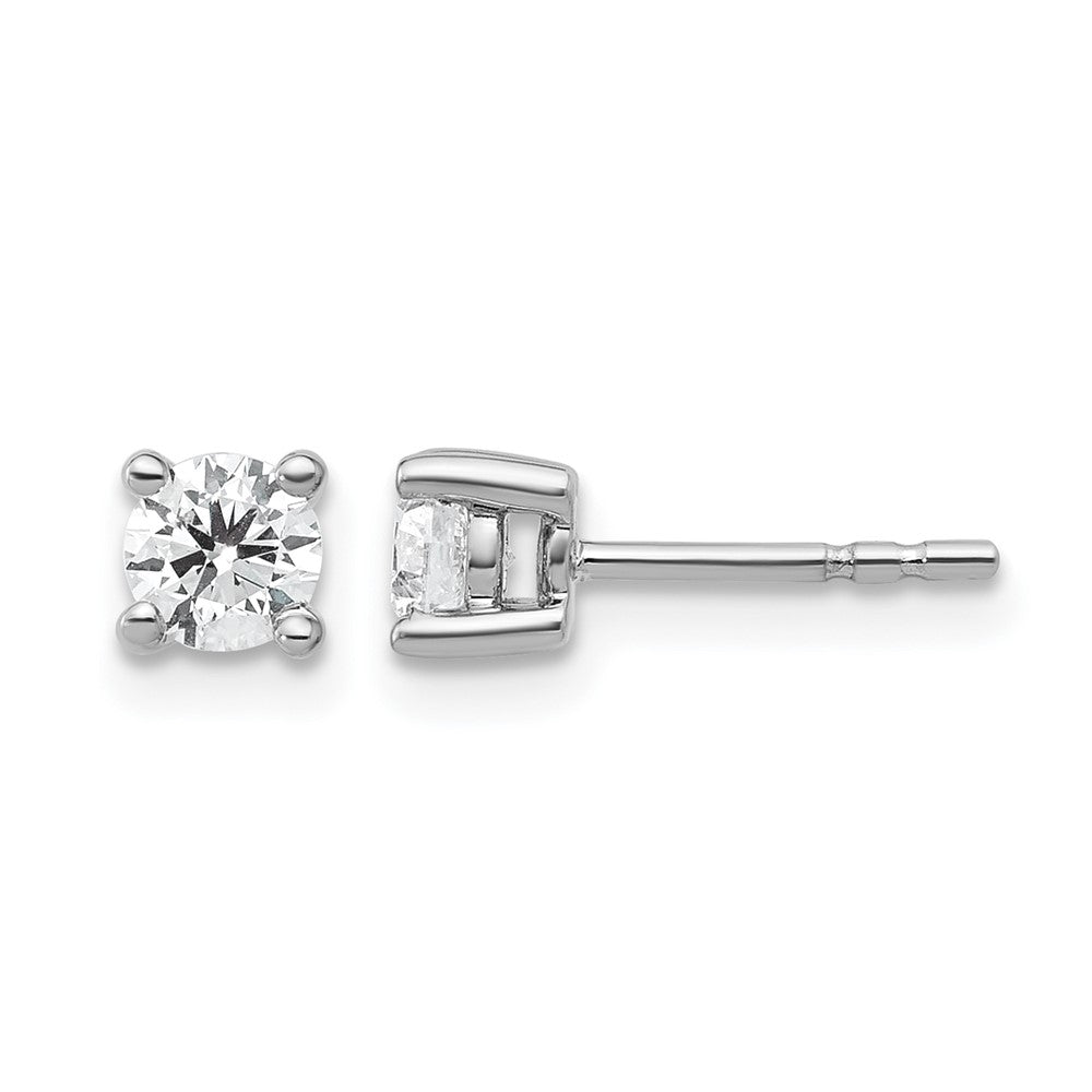 10k White Gold Round 4-Prong .50 carat Diamond Stud Earrings