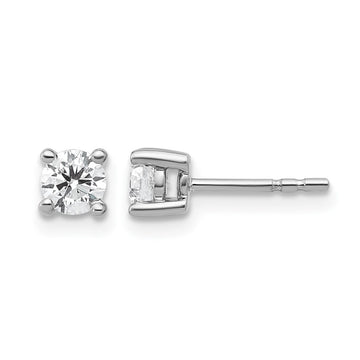 10k White Gold Round 4-Prong .50 carat Diamond Stud Earrings