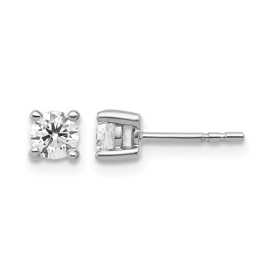 10k White Gold Round 4-Prong .50 carat Diamond Stud Earrings