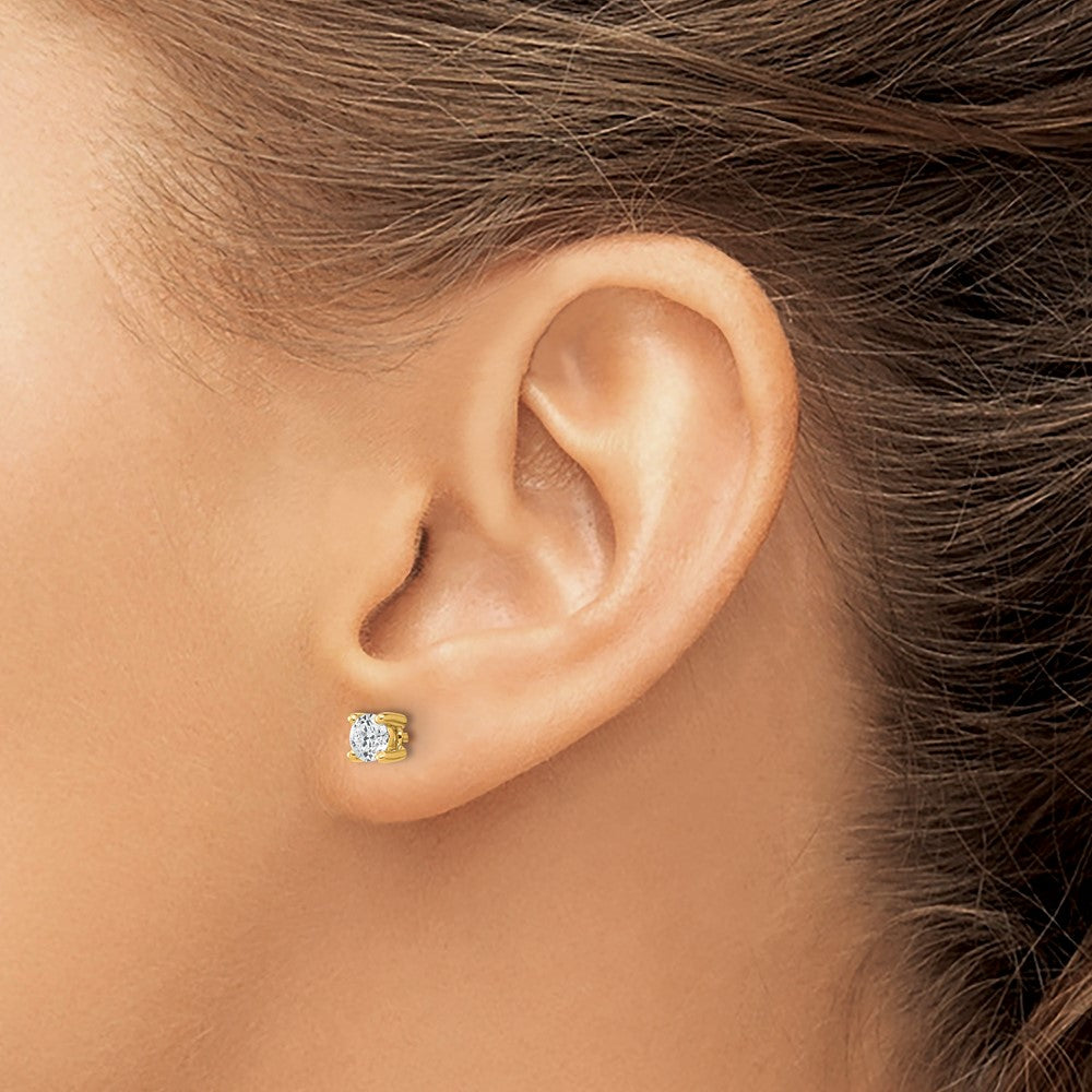 14k 1/2 carat Certified Lab Grown Diamond VS/SI+ G+ Round Complete Four Prong Heavyweight Stud Earrings