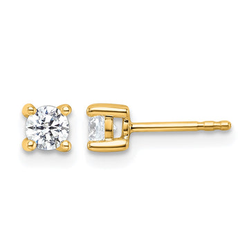 14k 1/2 carat Certified Lab Grown Diamond VS/SI+ G+ Round Complete Four Prong Heavyweight Stud Earrings