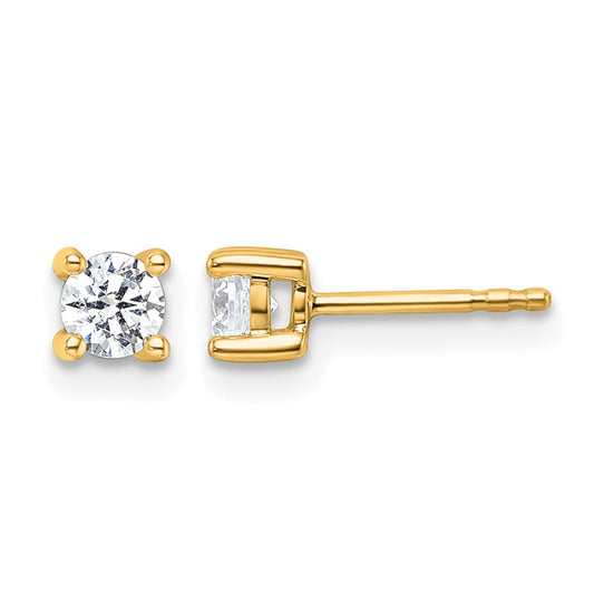 14k 1/2 carat Lab Grown Diamond VS+ F+ Round Complete Four Prong Heavyweight Stud Earrings