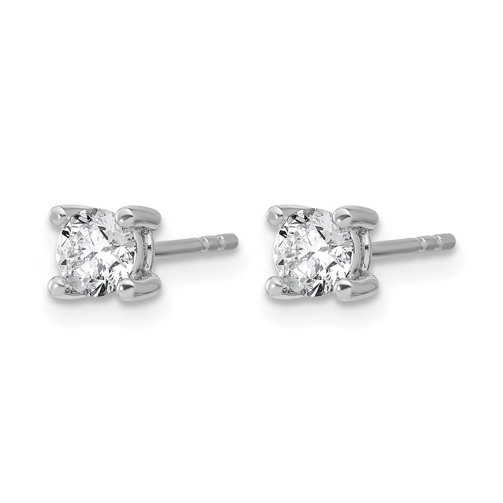 14k White Gold 5/8 carat Certified Lab Grown Diamond VS+ F+ Round Complete Four Prong Heavyweight Stud Earrings