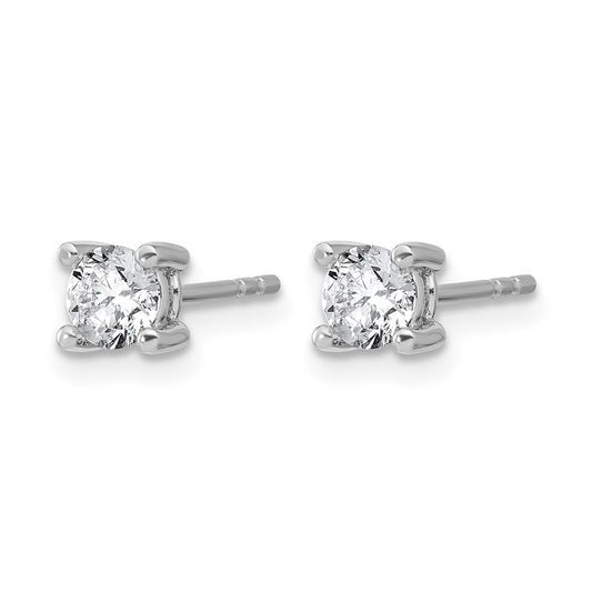 14k White Gold 5/8 carat Certified Lab Grown Diamond VS+ F+ Round Complete Four Prong Heavyweight Stud Earrings