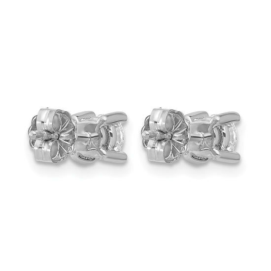 14k White Gold 5/8 carat Lab Grown Diamond VS+ F+ Round Complete Four Prong Heavyweight Stud Earrings