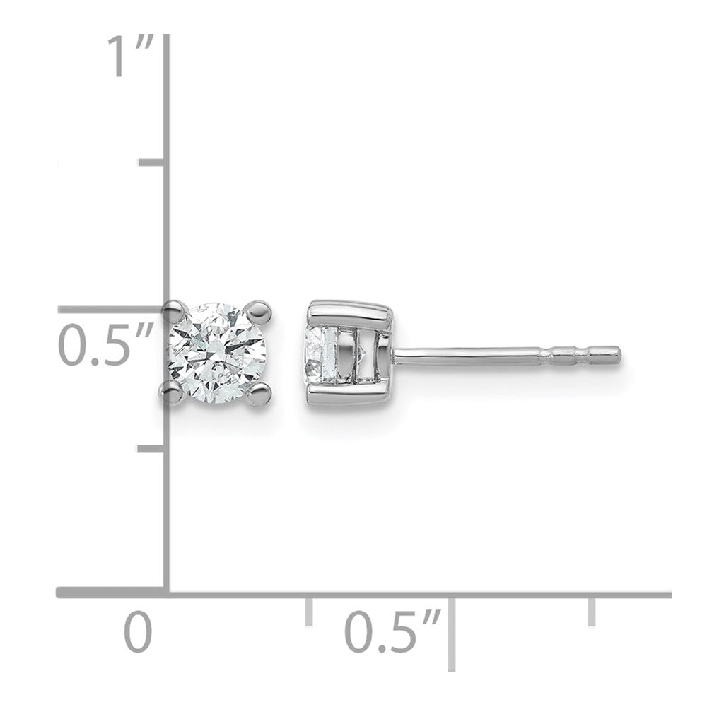 14k White Gold 5/8 carat Certified Lab Grown Diamond VS+ F+ Round Complete Four Prong Heavyweight Stud Earrings