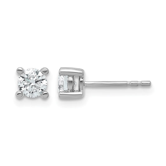 14k White Gold 5/8 carat Lab Grown Diamond VS/SI+ G+ Round Complete Four Prong Heavyweight Stud Earrings