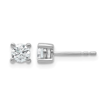 14k White Gold 5/8 carat Certified Lab Grown Diamond VS/SI+ G+ Round Complete Four Prong Heavyweight Stud Earrings