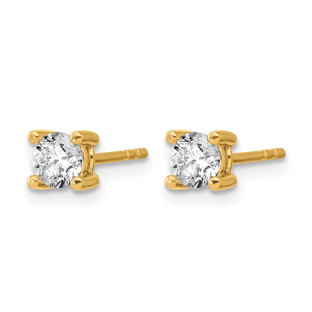 14k 5/8 carat Certified Lab Grown Diamond VS+ F+ Round Complete Four Prong Heavyweight Stud Earrings