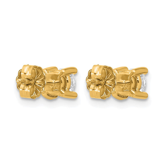 14k 5/8 carat Certified Lab Grown Diamond VS+ F+ Round Complete Four Prong Heavyweight Stud Earrings