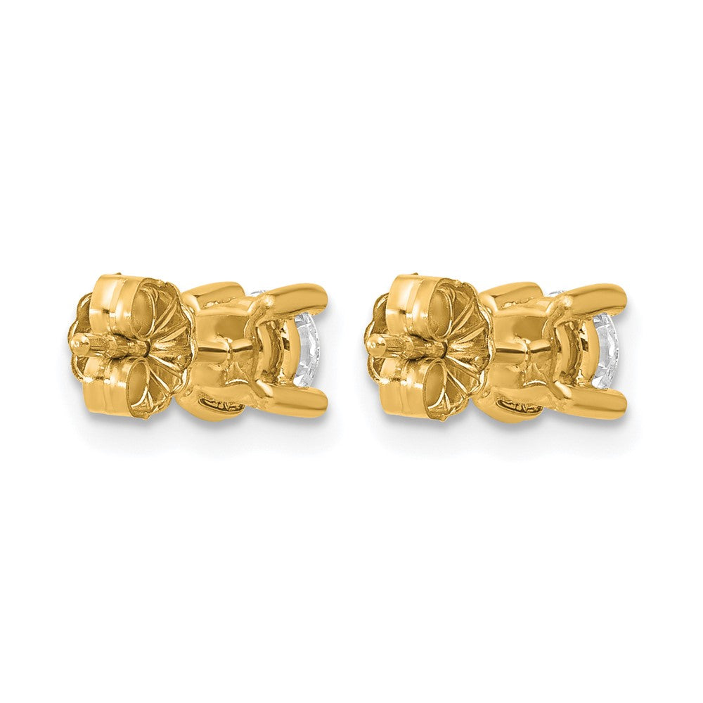 14k 5/8 carat Certified Lab Grown Diamond VS+ F+ Round Complete Four Prong Heavyweight Stud Earrings