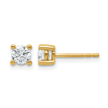 14k 5/8 carat Certified Lab Grown Diamond VS/SI+ G+ Round Complete Four Prong Heavyweight Stud Earrings